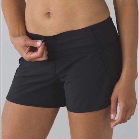 Lululemon Run Times II Shorts Size 10 Black - Picture 2 of 5